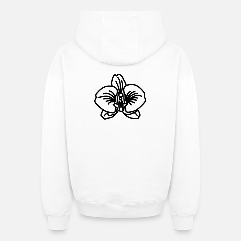 orchidée - Sweat à capuche unisexe zippé oversize épais SPREAD - blanc