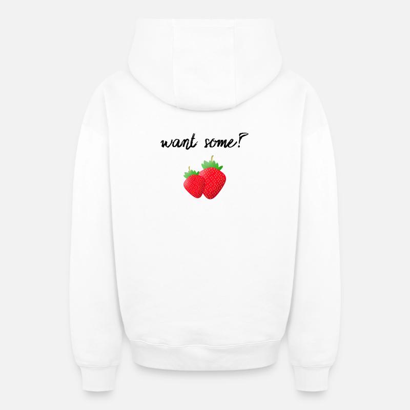 fraise - Sweat à capuche unisexe zippé oversize épais SPREAD - blanc
