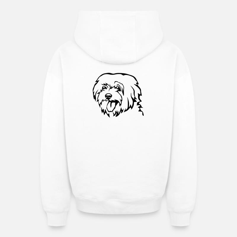 Tête maltaise - Sweat à capuche unisexe zippé oversize épais SPREAD - blanc