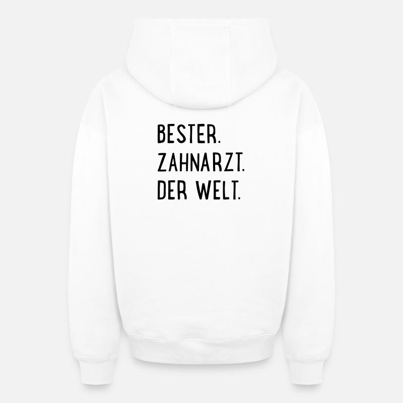bester zahnarzt - Oversized Heavyweight Unisex Zip Hoodie - Weiß