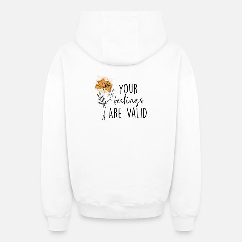 Vos sentiments sont valides - Sweat à capuche unisexe zippé oversize épais SPREAD - blanc