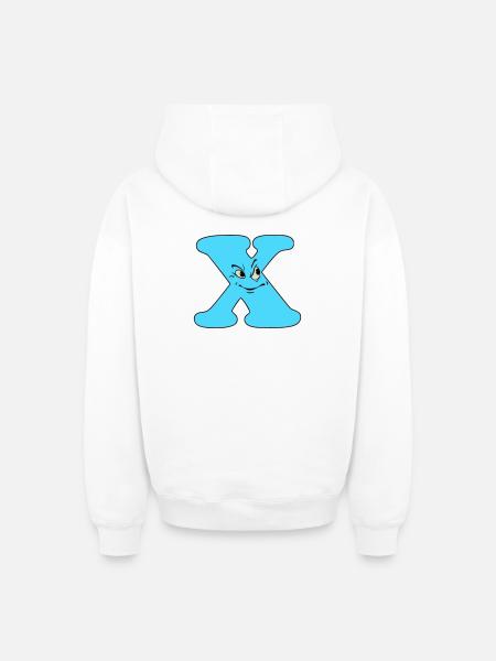 X - Oversized Heavyweight Unisex Zip Hoodie - Weiß