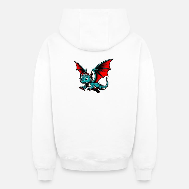 Dragon - Sweat à capuche unisexe zippé oversize épais SPREAD - blanc