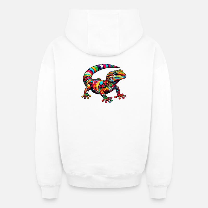 Gecko - Sweat à capuche unisexe zippé oversize épais SPREAD - blanc