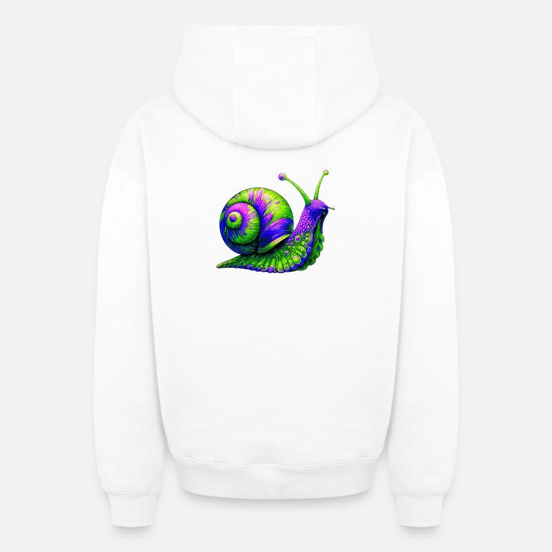 Escargot - Sweat à capuche unisexe zippé oversize épais SPREAD - blanc