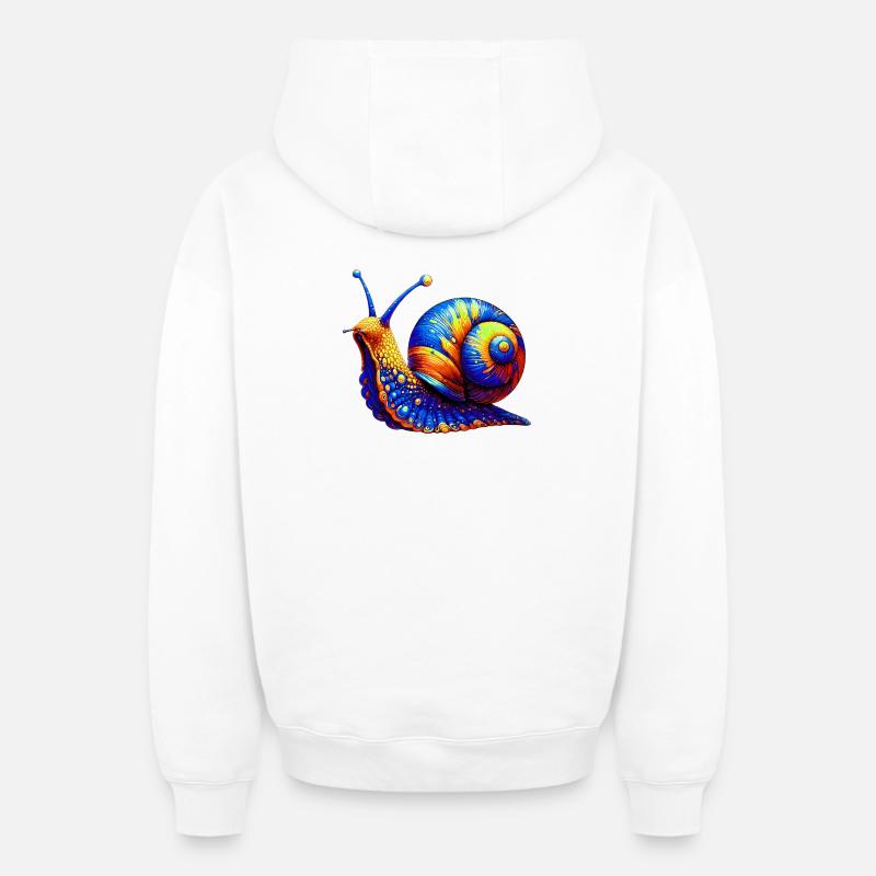 Escargot - Sweat à capuche unisexe zippé oversize épais SPREAD - blanc