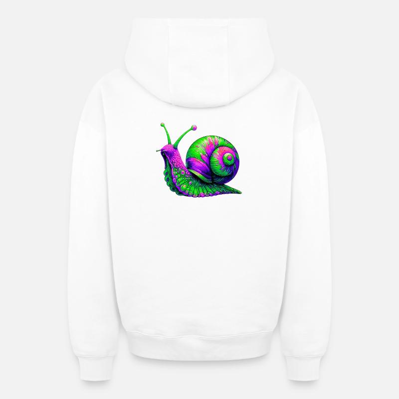 Escargot - Sweat à capuche unisexe zippé oversize épais SPREAD - blanc