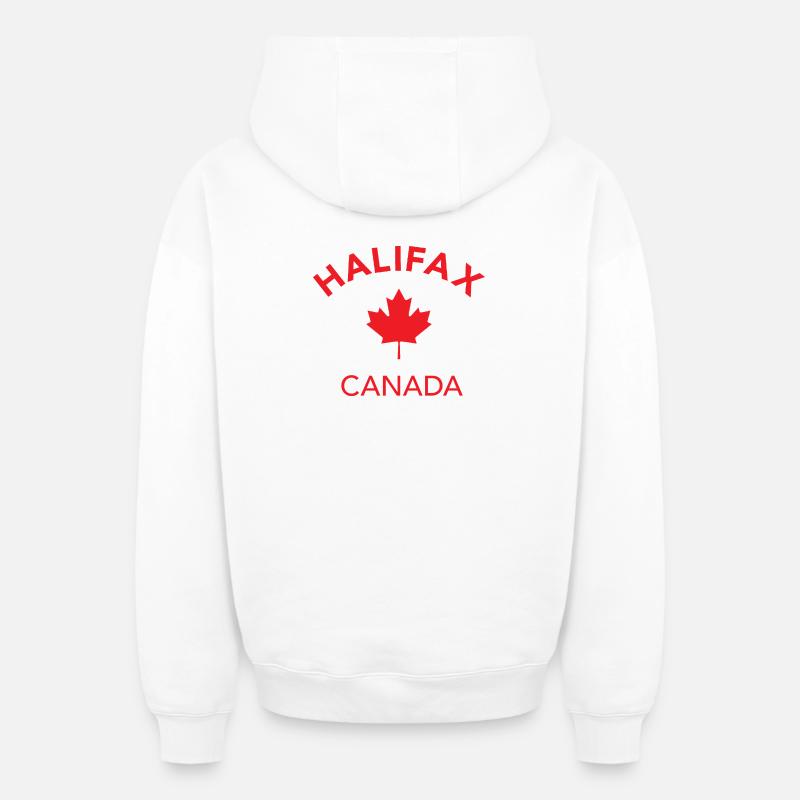 HALIFAX, CANADA - Sweat à capuche unisexe zippé oversize épais SPREAD - blanc