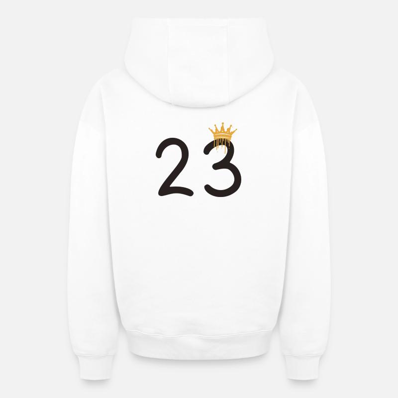 23 - Sweat à capuche unisexe zippé oversize épais SPREAD - blanc