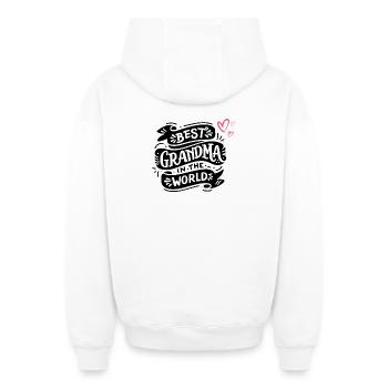 Made with Love – Heart Design Baby & Family - Oversized Heavyweight Unisex Zip Hoodie - white - Back - AI Model Male 178 light (178cm)