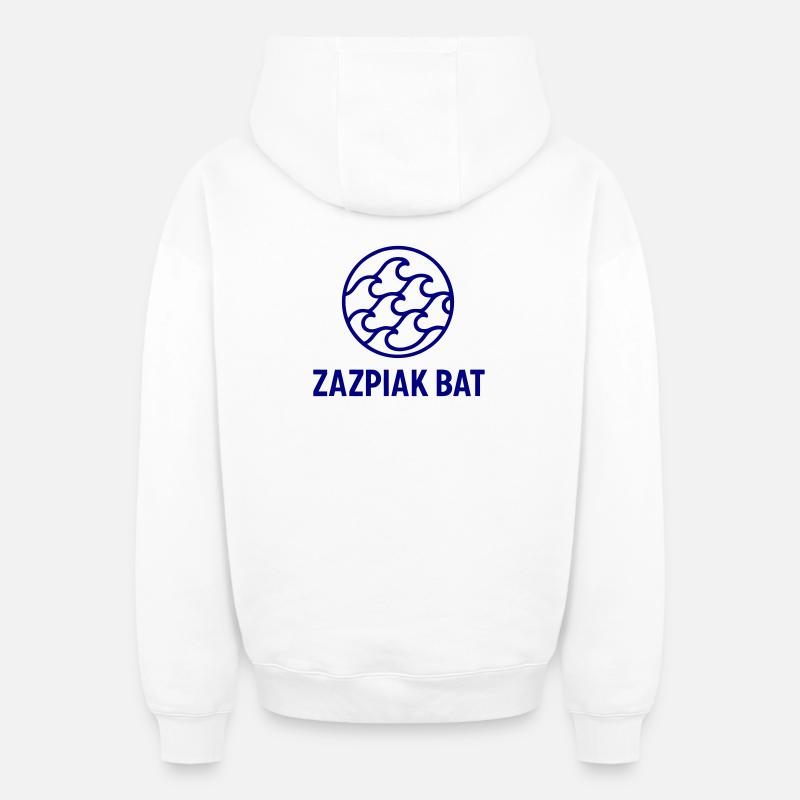 Design Abstrait Marine zazpiak bat - Sweat à capuche unisexe zippé oversize épais SPREAD - blanc
