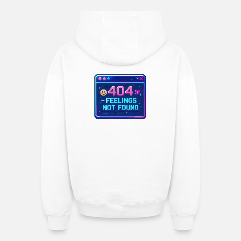 Y2K Retro – 404 sentiments introuvables - Sweat à capuche unisexe zippé oversize épais SPREAD - blanc