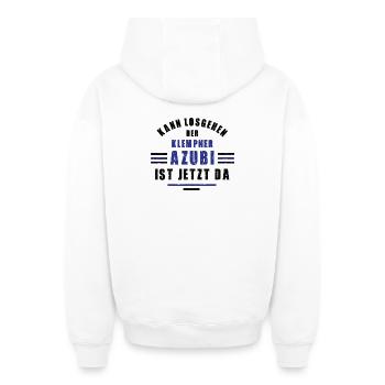 Trainee Plumber Apprenticeship Training Plumber Training - Oversized Heavyweight Unisex Zip Hoodie - white - Back - AI Model Male 178 light (178cm)