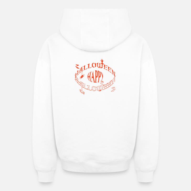Glyphe d’œil d’Halloween - Sweat à capuche unisexe zippé oversize épais SPREAD - blanc
