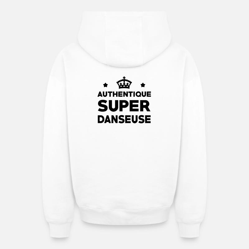 Authentique super danseuse - Sweat à capuche unisexe zippé oversize épais SPREAD - blanc