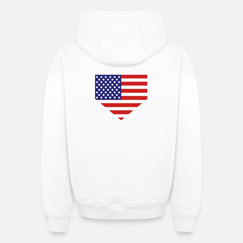 Drapeau américain au marbre - Sweat à capuche unisexe zippé oversize épais SPREAD - blanc