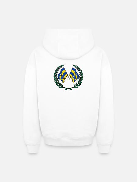 Ameland Laurel Flags – Island Pride - Oversized Heavyweight Unisex Zip Hoodie - white