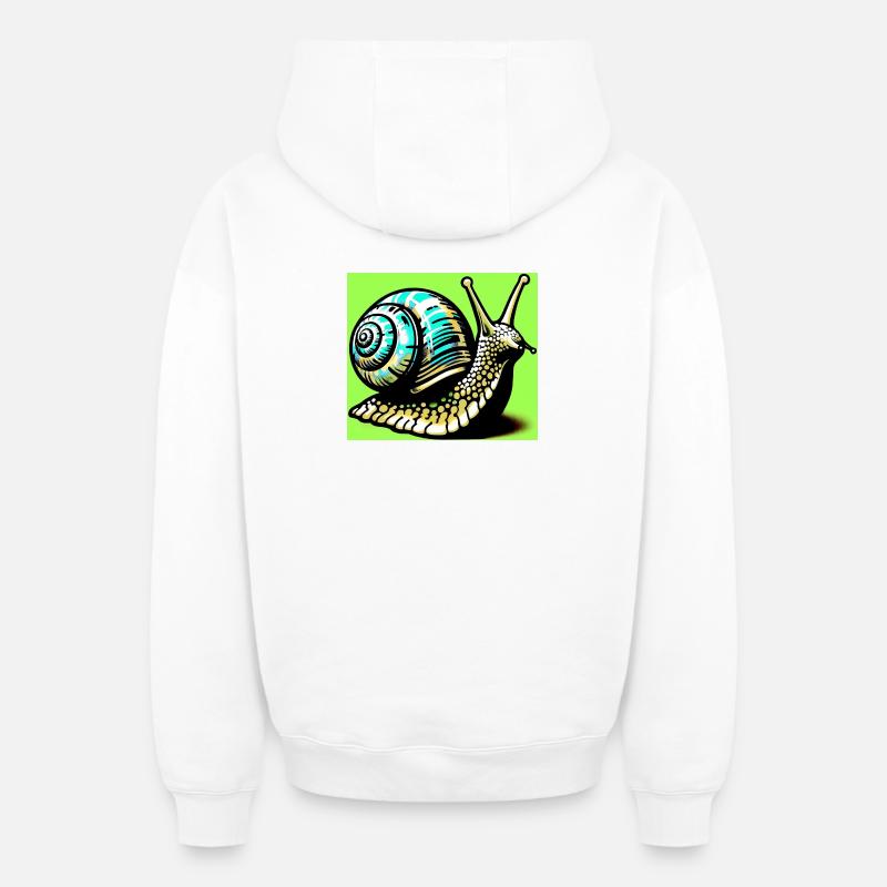Escargot - Sweat à capuche unisexe zippé oversize épais SPREAD - blanc