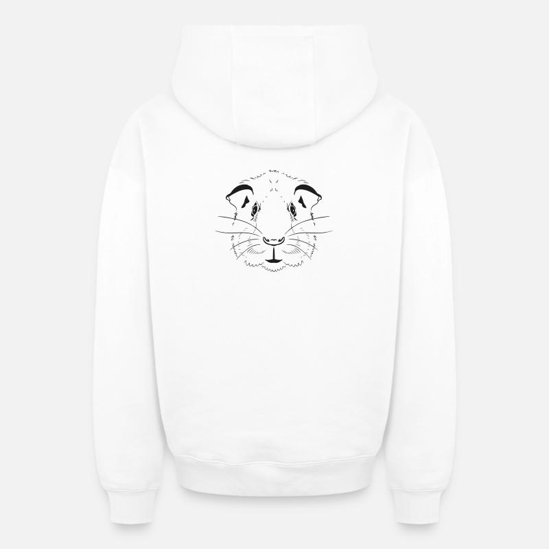 Cobaye - Sweat à capuche unisexe zippé oversize épais SPREAD - blanc
