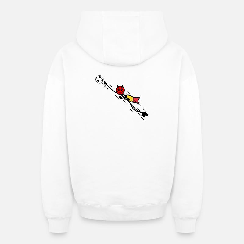 Flying Red Devil hero keeper - Oversized Heavyweight Unisex Zip Hoodie - white