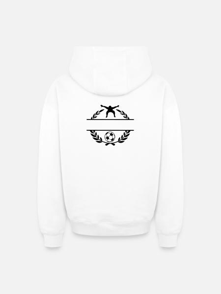 Football 1 - Oversized Heavyweight Unisex Zip Hoodie - white