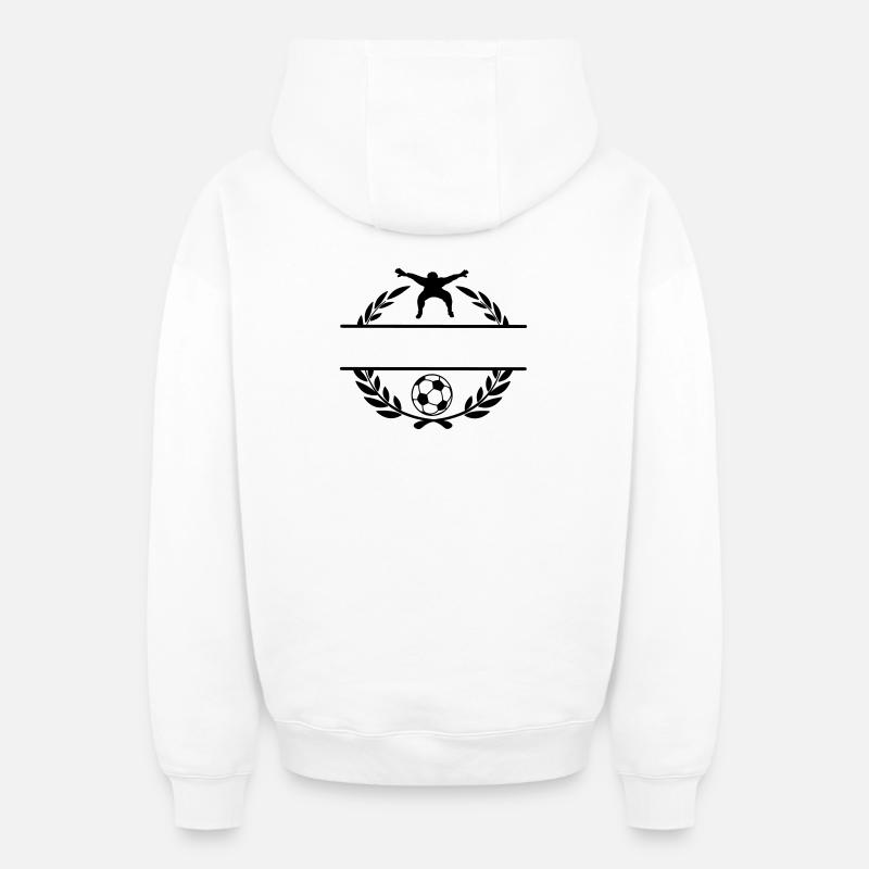 Football 1 - Sweat à capuche unisexe zippé oversize épais SPREAD - blanc