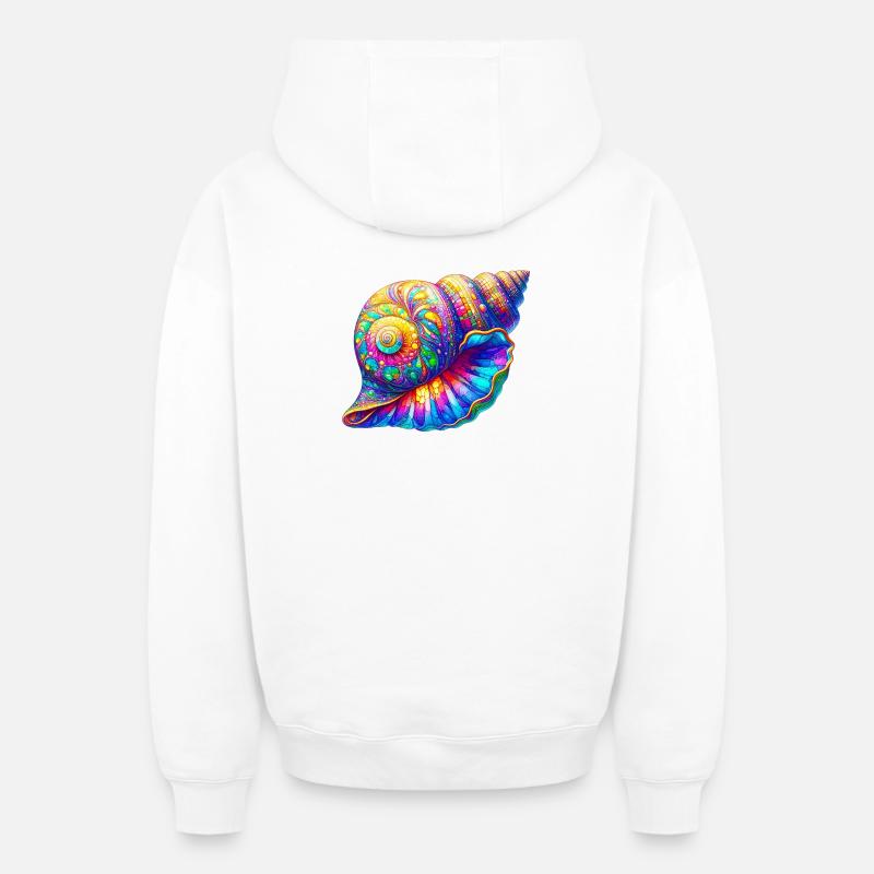 Coquille - Sweat à capuche unisexe zippé oversize épais SPREAD - blanc