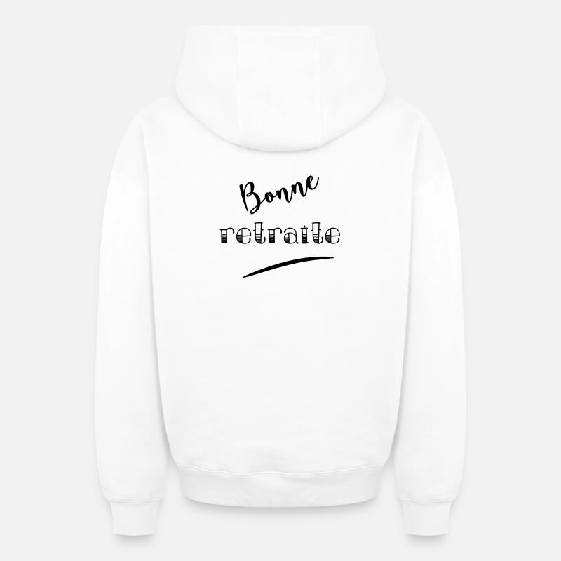 BONNE RETRAITE - Sweat à capuche unisexe zippé oversize épais SPREAD - blanc