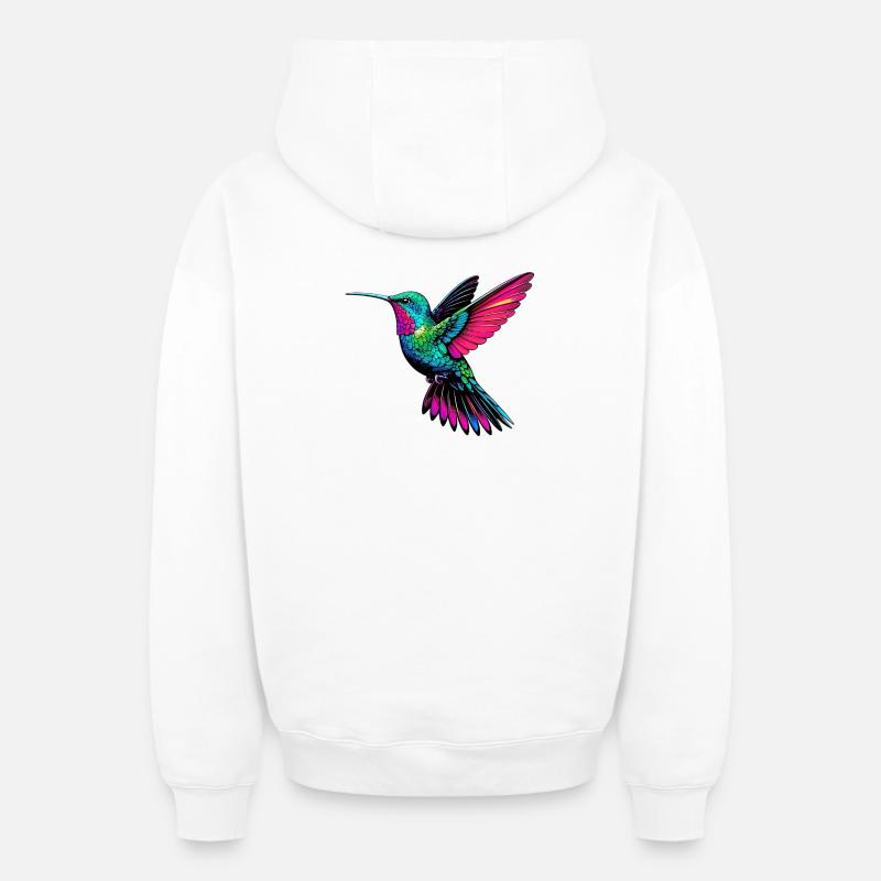 Colibri - Sweat à capuche unisexe zippé oversize épais SPREAD - blanc