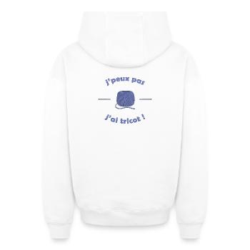 I can't I knit - Oversized Heavyweight Unisex Zip Hoodie - white - Back - AI Model Male 178 light (178cm)