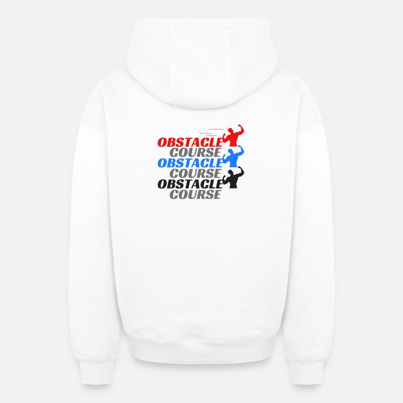 Parcours d’obstacles - Obstacles - Sweat à capuche unisexe zippé oversize épais SPREAD - blanc