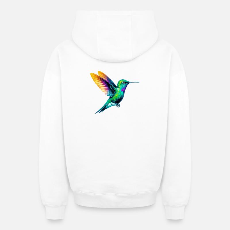 Colibri - Sweat à capuche unisexe zippé oversize épais SPREAD - blanc
