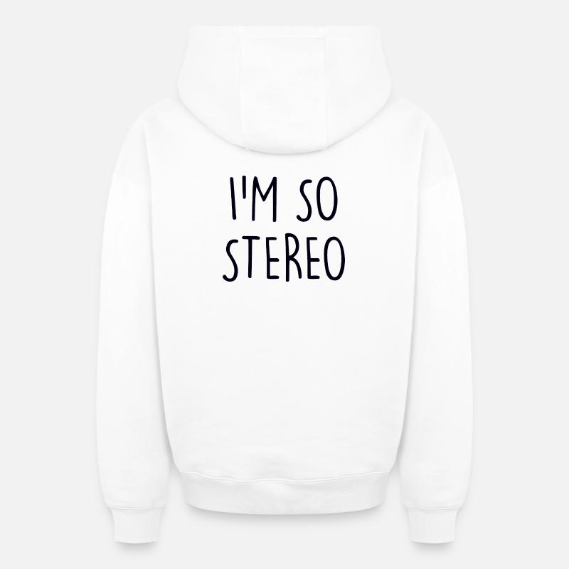 stéréo - Sweat à capuche unisexe zippé oversize épais SPREAD - blanc