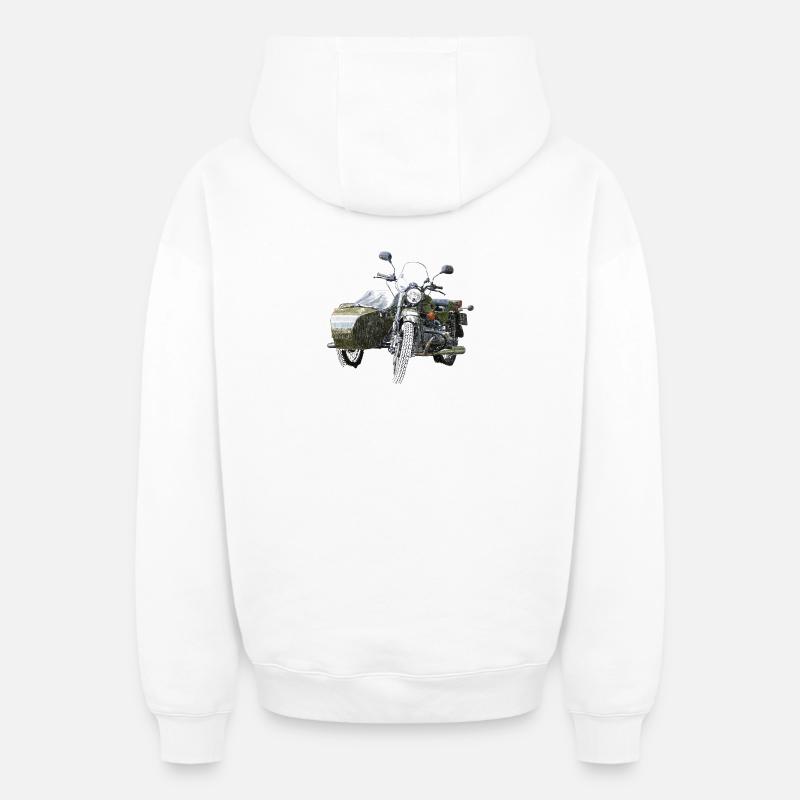 Ural - Sweat à capuche unisexe zippé oversize épais SPREAD - blanc