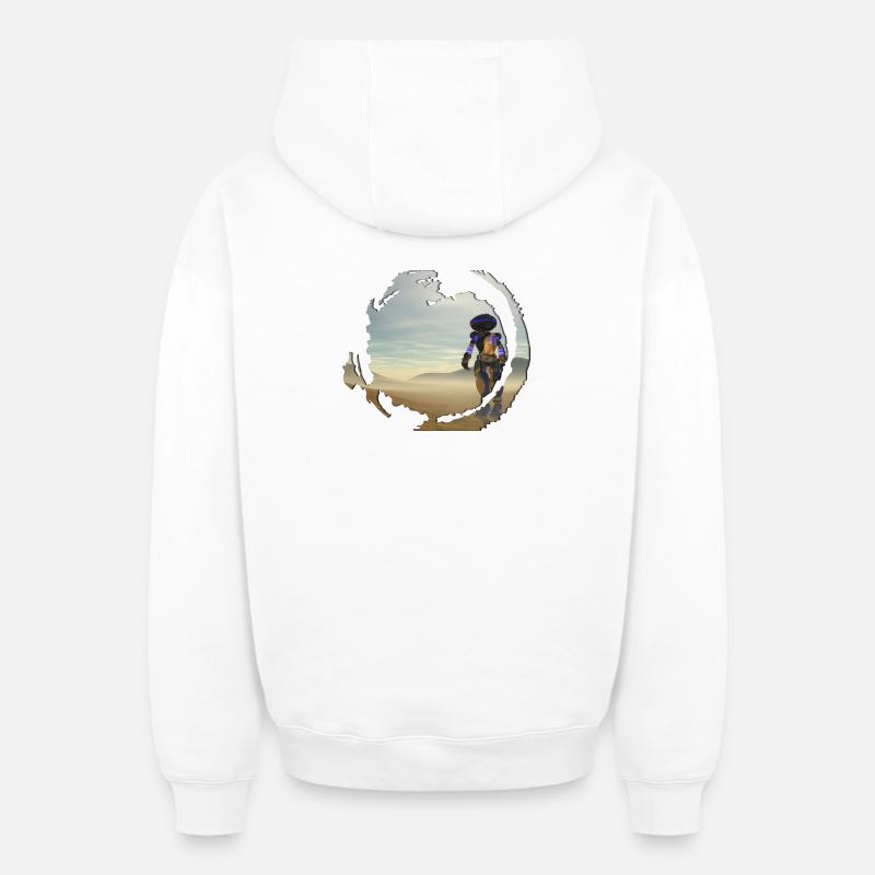 robot dessert - Sweat à capuche unisexe zippé oversize épais SPREAD - blanc