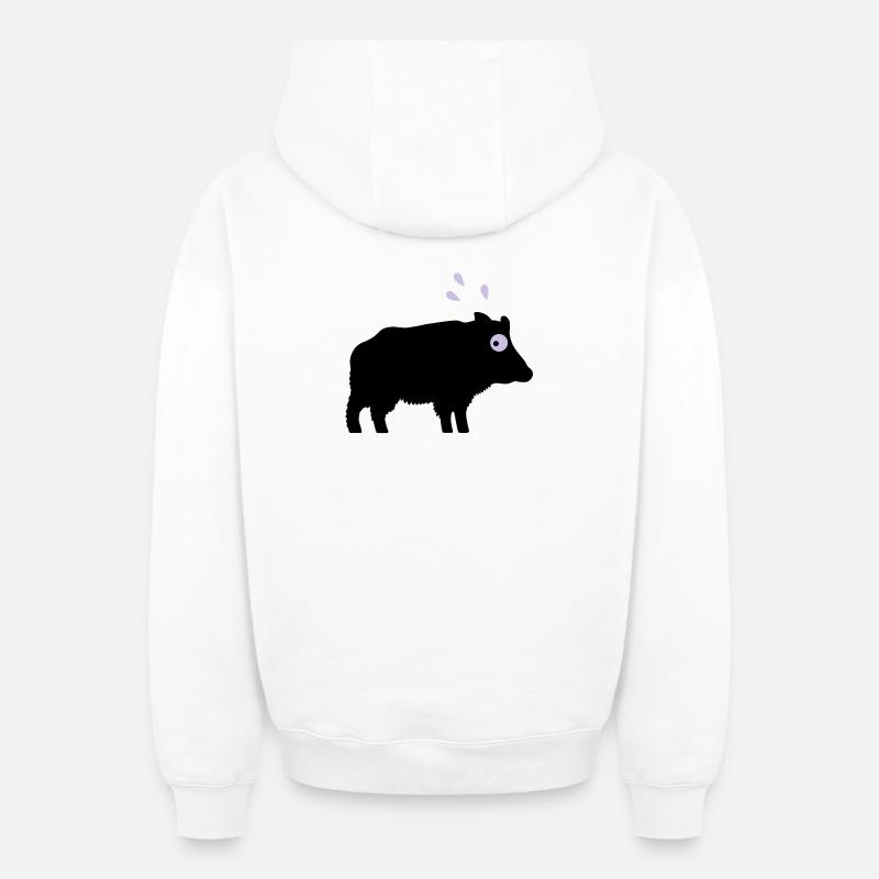 Angstschwitzendes Wildschwein - Oversized Heavyweight Unisex Zip Hoodie - Weiß