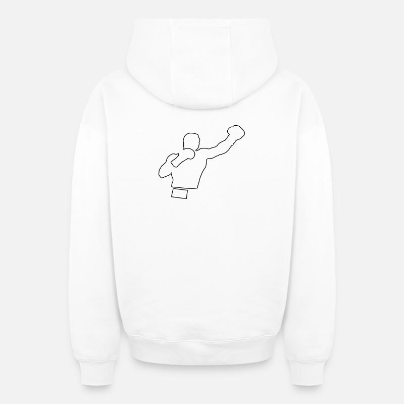 Boxer - Oversized Heavyweight Unisex Zip Hoodie - Weiß