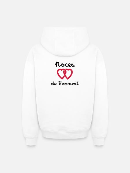Noces de Froment - Sweat à capuche unisexe zippé oversize épais SPREAD - blanc