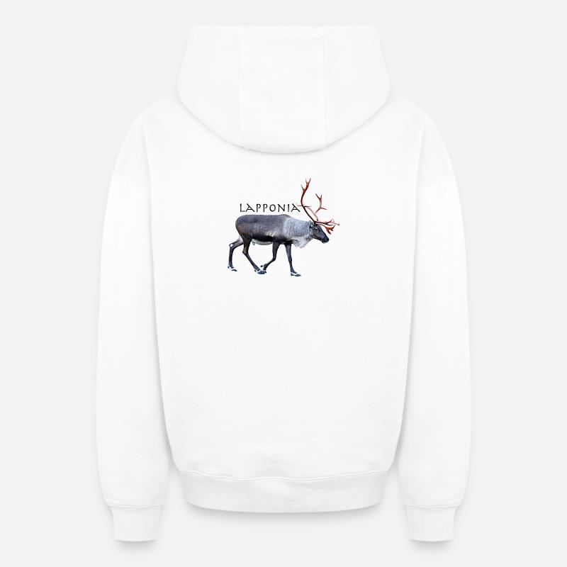 Lapponia - Sweat à capuche unisexe zippé oversize épais SPREAD - blanc