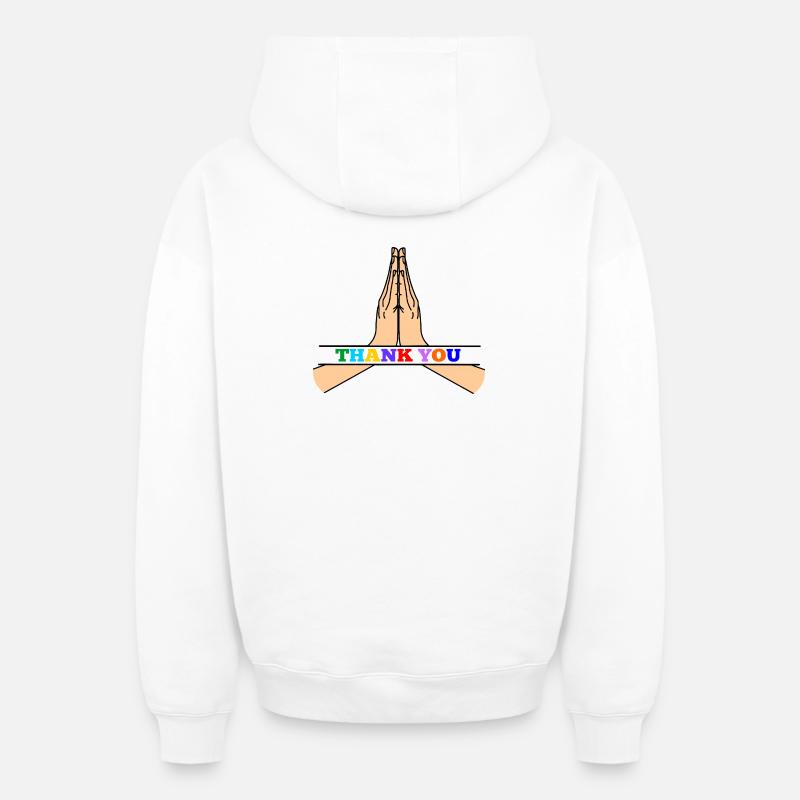 Merci Namaste - Sweat à capuche unisexe zippé oversize épais SPREAD - blanc