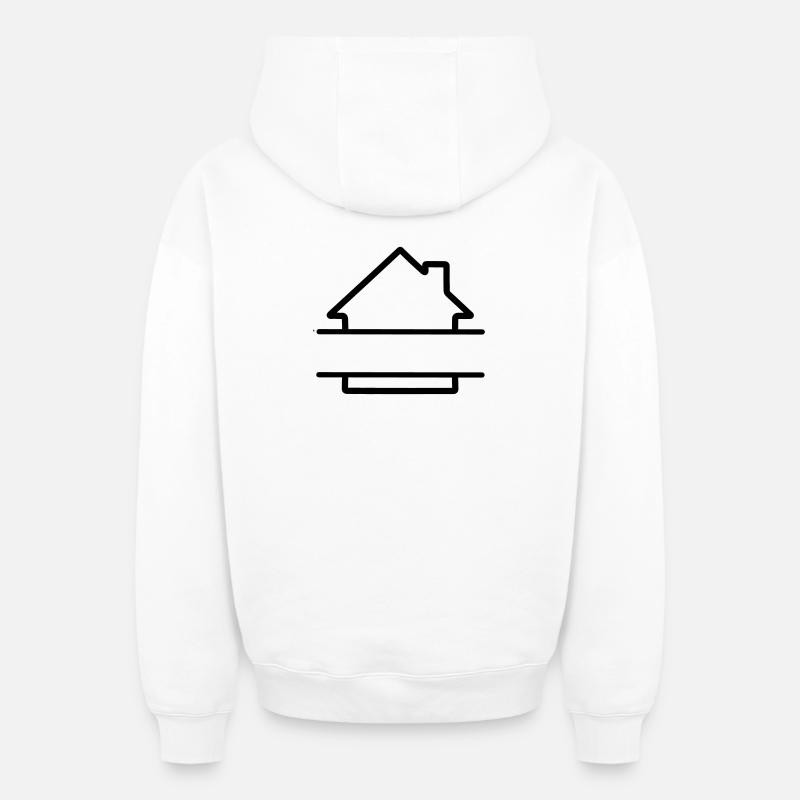 Startseite einfaches Logo-Textbanner - Oversized Heavyweight Unisex Zip Hoodie - Weiß
