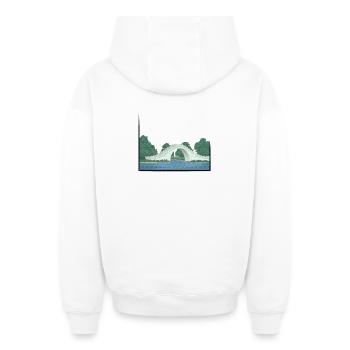 chinesische Brücke - Oversized Heavyweight Unisex Zip Hoodie - Weiß - Hinten - AI Model Male 178 light (178cm)