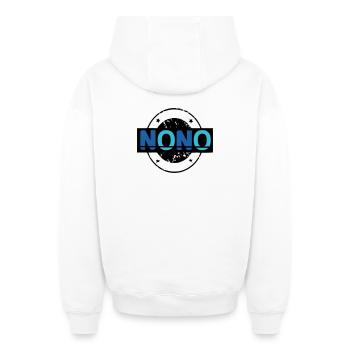 Nono - Oversized Heavyweight Unisex Zip Hoodie - Weiß - Hinten - AI Model Male 178 light (178cm)