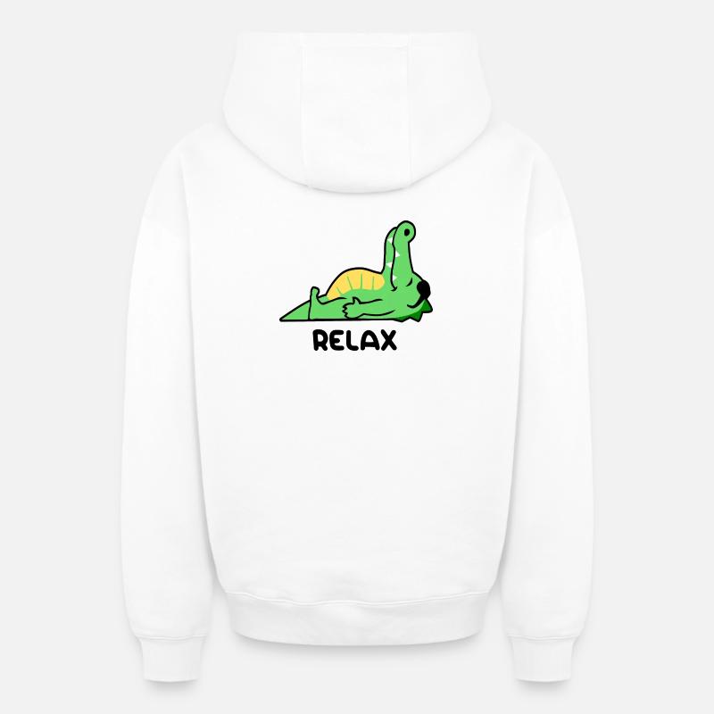 Crocodile relax - Sweat à capuche unisexe zippé oversize épais SPREAD - blanc