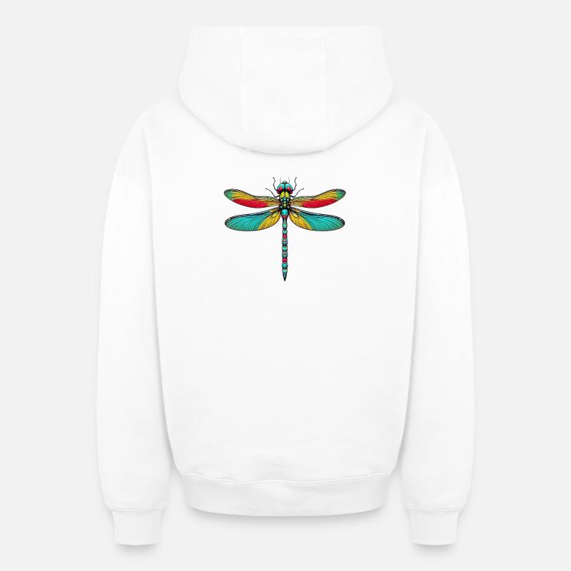 Libellule - Sweat à capuche unisexe zippé oversize épais SPREAD - blanc