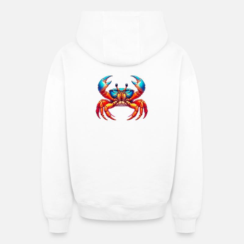 Crabe - Sweat à capuche unisexe zippé oversize épais SPREAD - blanc