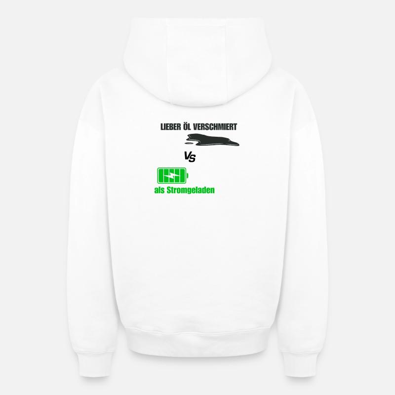 Enduit d’huile - Sweat à capuche unisexe zippé oversize épais SPREAD - blanc