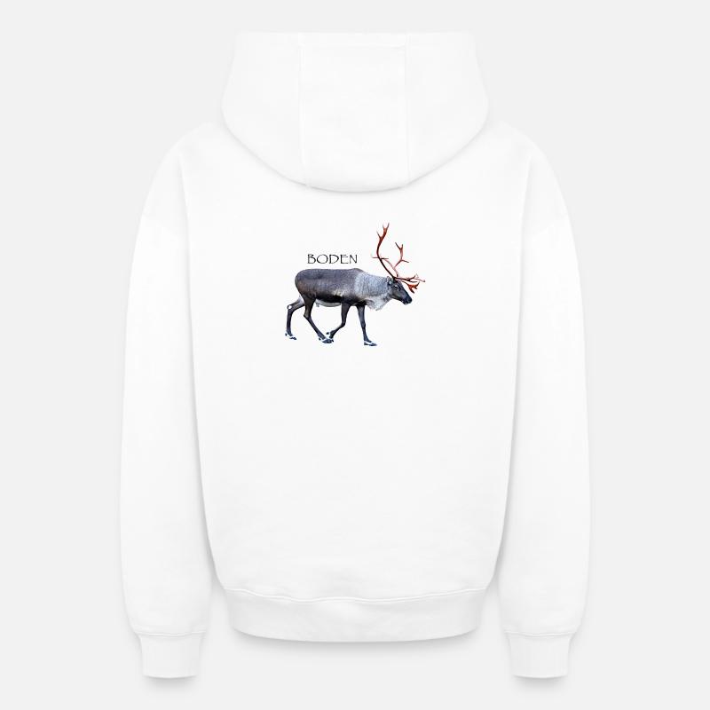 Boden - Sweat à capuche unisexe zippé oversize épais SPREAD - blanc