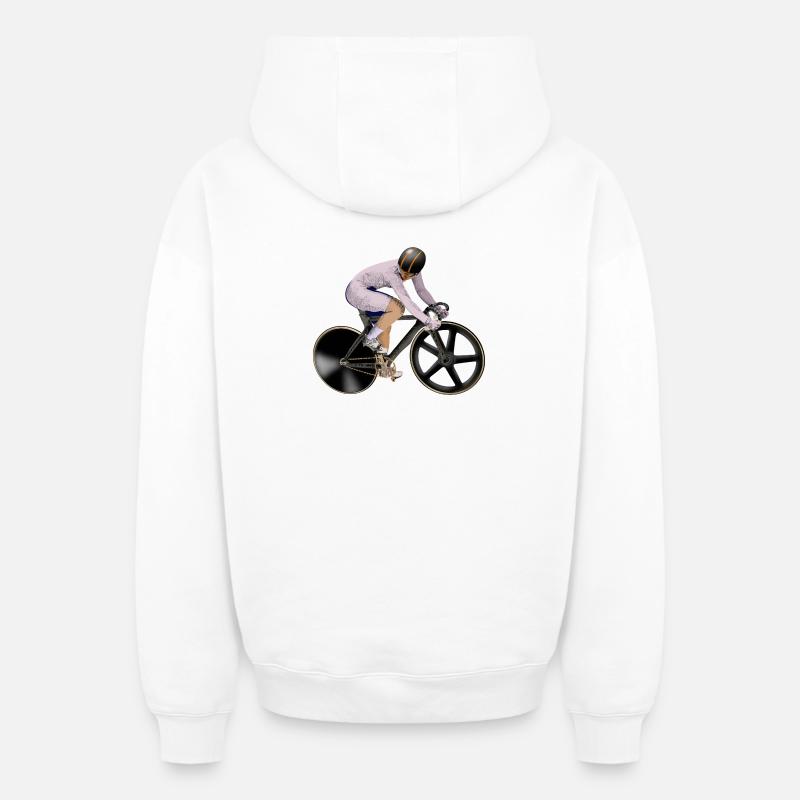 Cyclisme - Sweat à capuche unisexe zippé oversize épais SPREAD - blanc