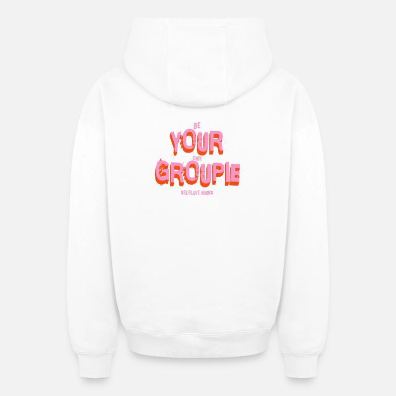 Soyez votre propre groupie ! Amour-propre - Sweat à capuche unisexe zippé oversize épais SPREAD - blanc